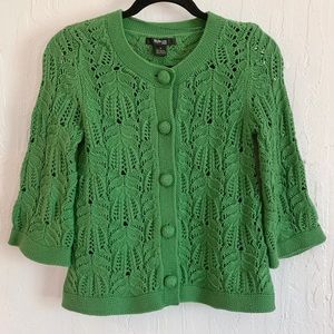 Style & Co. Green Knit Cardigan with Bell Sleeve